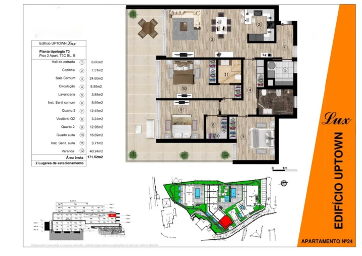 Apartamento T3 para Venda em Funchal (Santa Luzia) Planta 1