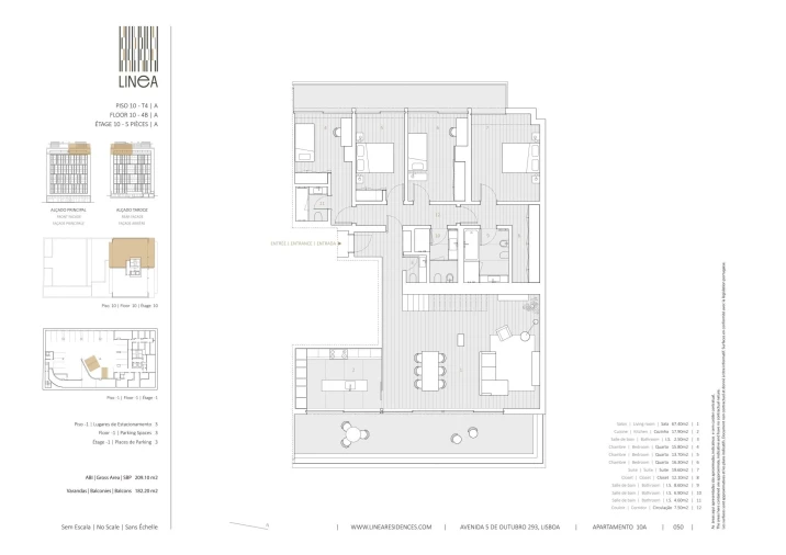 Apartamento T4 para Venda em Avenidas Novas Planta 1