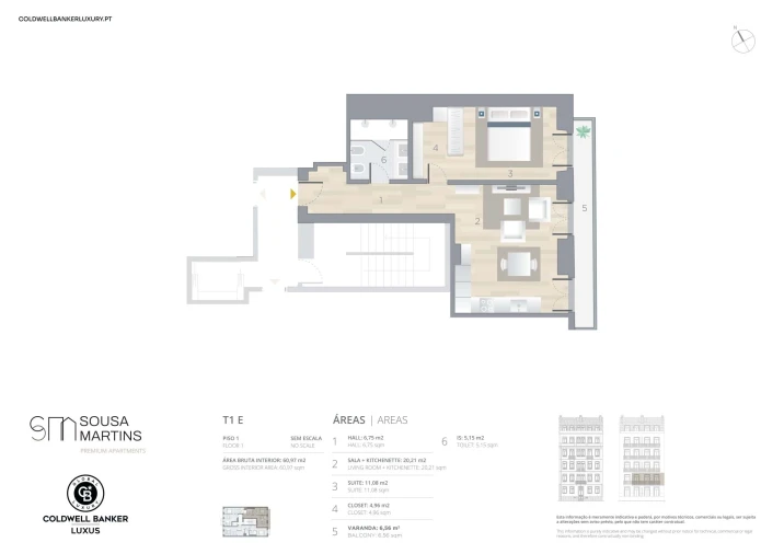 Apartamento T1 para Venda em Arroios Planta 1