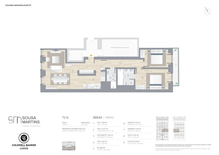 Apartamento T2 para Venda em Arroios Planta 1