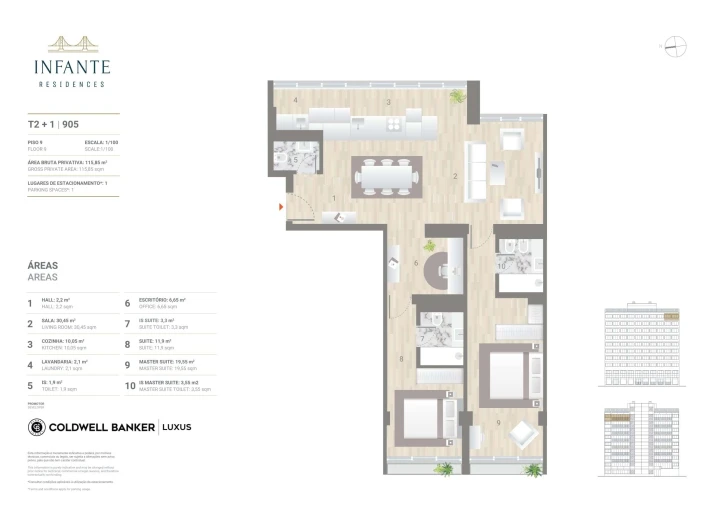 Apartamento T2 para Venda em Estrela Planta 1