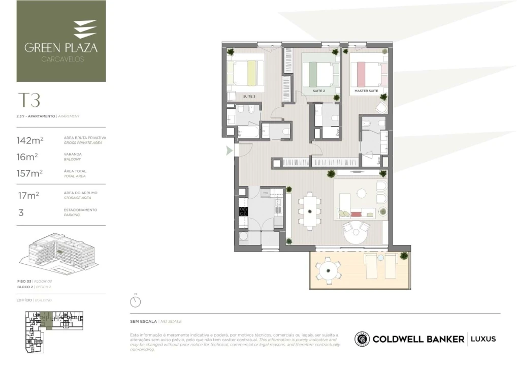 Apartamento T3 para Venda em Carcavelos e Parede Foto 14