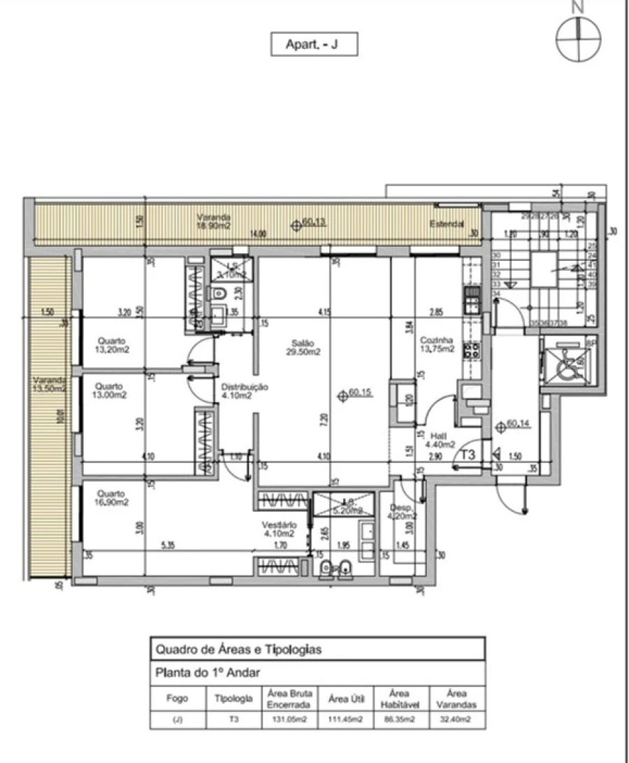 Apartamento T3 para Venda em Albufeira e Olhos de Água Planta 1