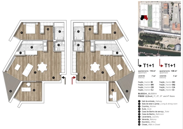 Apartamento T2 para Venda em Olhão Planta 1