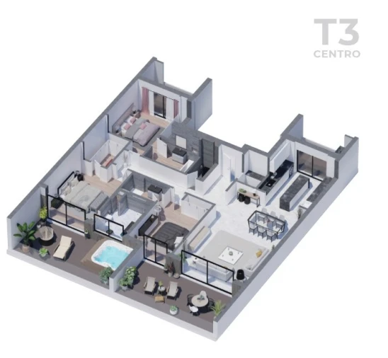 Apartamento T3 para Venda em Alvor Planta 1