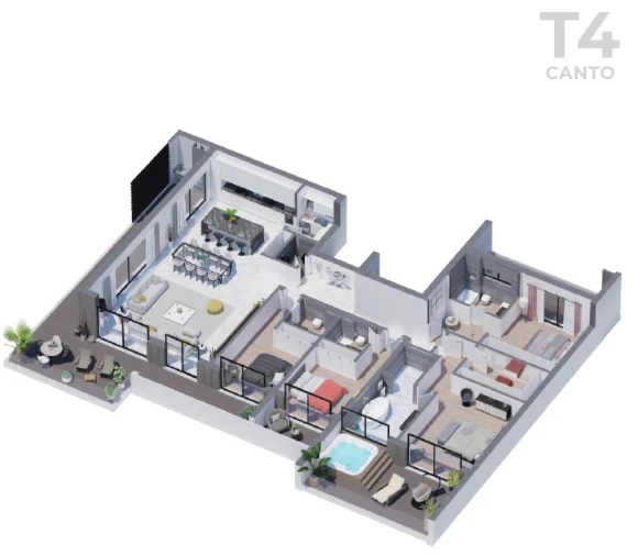 Apartamento T4 para Venda em Alvor Planta 1