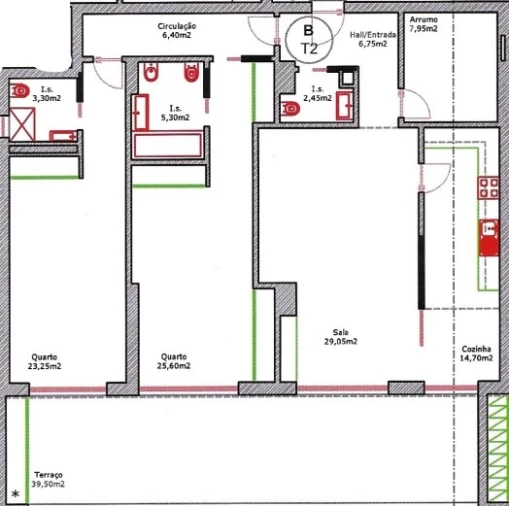 Apartamento T2 para Venda em Portimão Planta 1