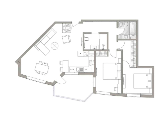 Apartamento T2 para Venda em Armação de Pera Planta 1