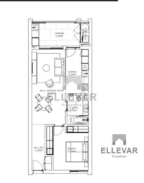 Apartamento T1 para Venda em São Martinho