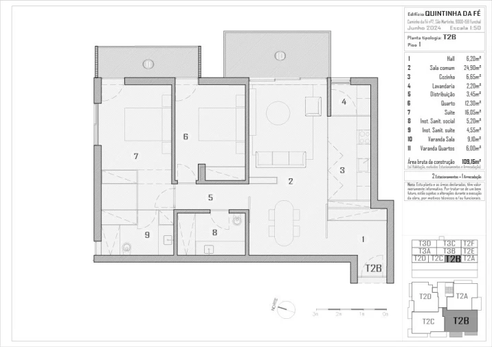 Apartamento T2 para Venda em São Martinho Planta 1
