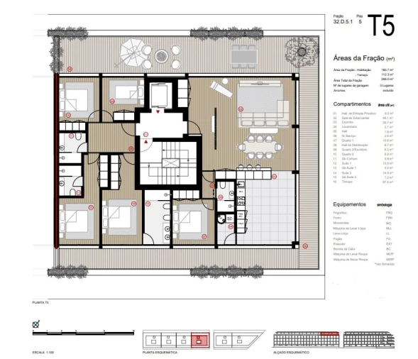 Apartamento T5 para Venda em Canidelo Planta 1
