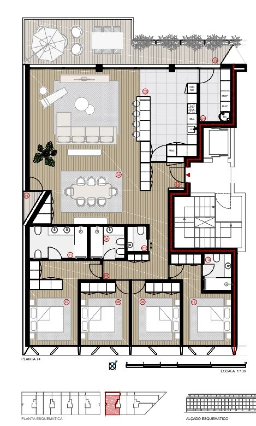 Apartamento T4 para Venda em Canidelo Planta 1