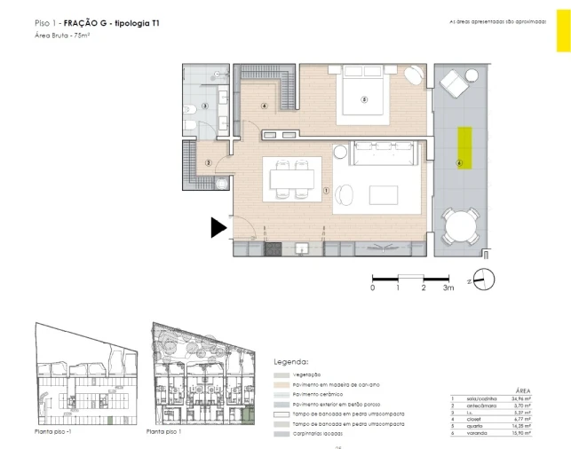 Apartamento T2 para Venda em Paranhos Planta 1
