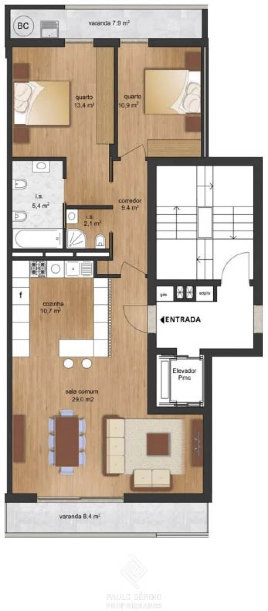 Apartamento T2 para Venda em Creixomil Foto 14