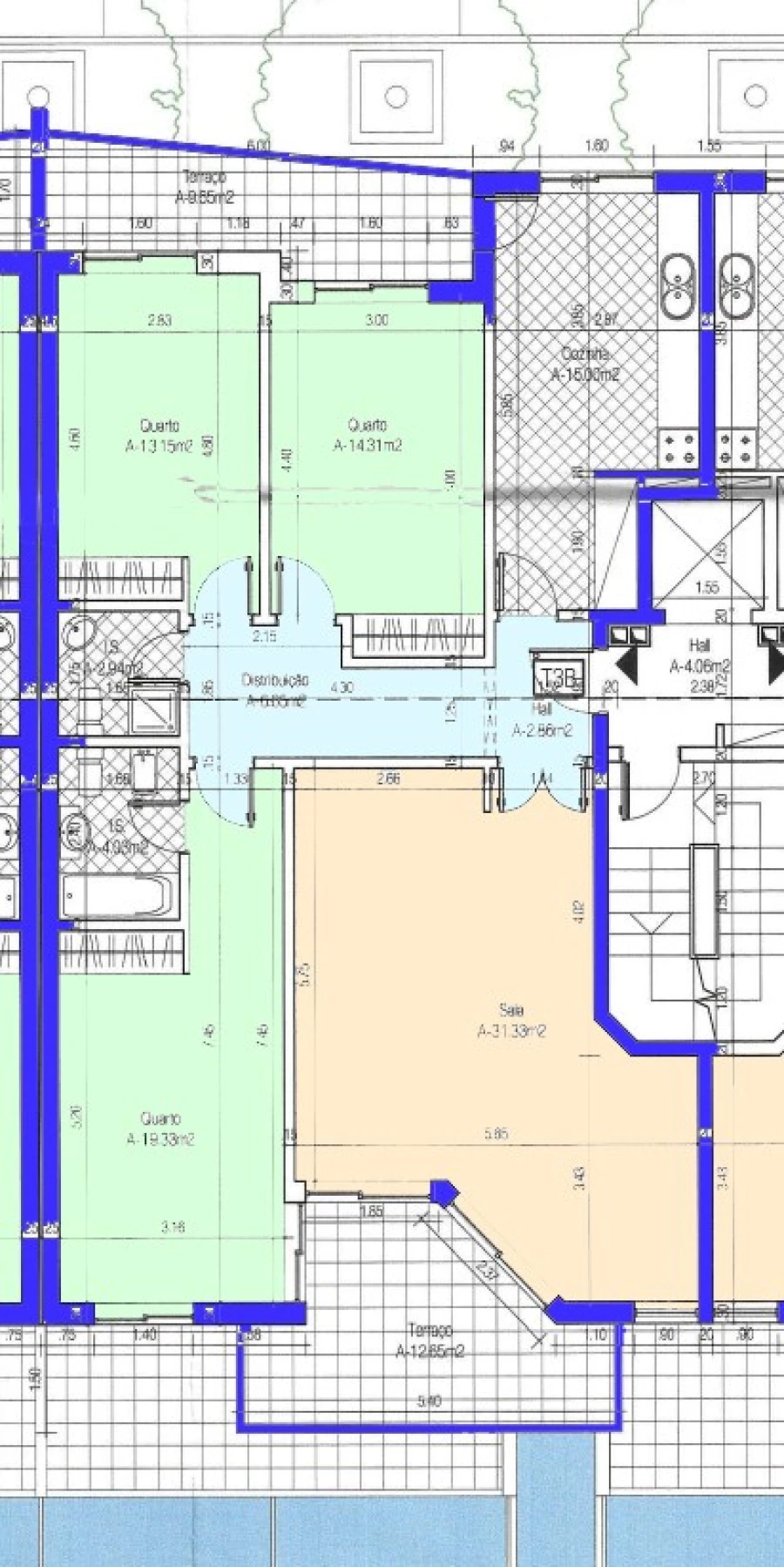 Apartamento T3 para Venda em Quelfes Planta 1