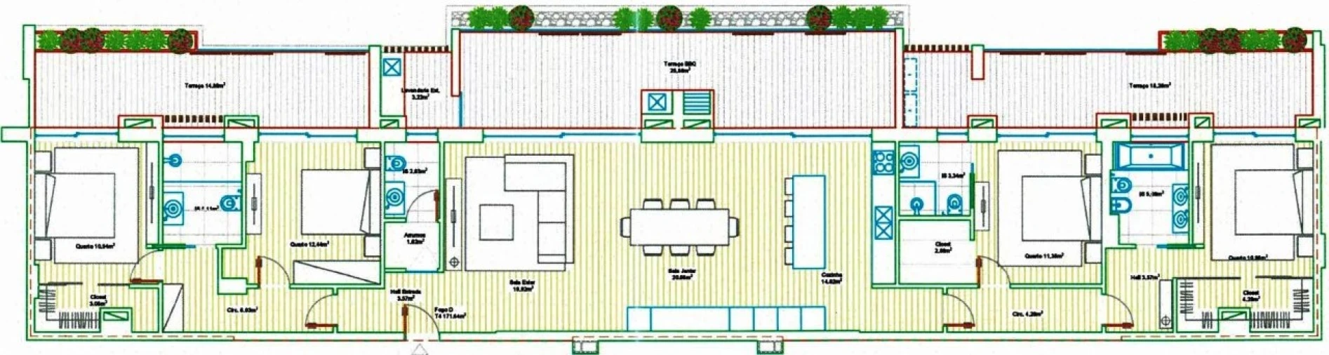 Apartamento T4 para Venda em Faro (Sé e São Pedro) Planta 1