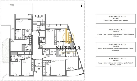 Apartamento T1 para Venda em Viseu
