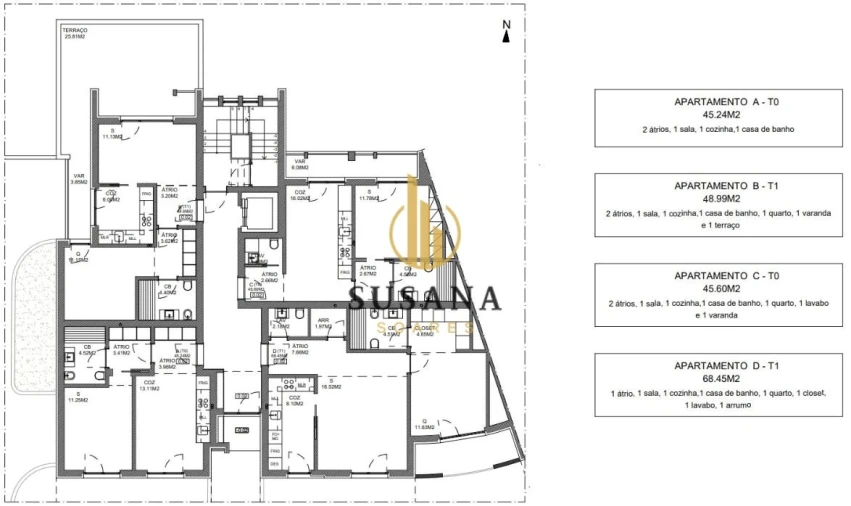 Apartamento T1 para Venda em Viseu Foto 18