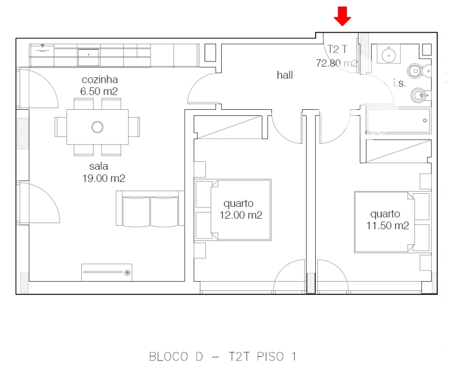 Apartamento T2 para Venda em Buarcos Foto 10