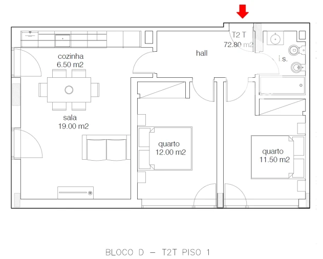 Apartamento T2 para Venda em Buarcos Foto 10
