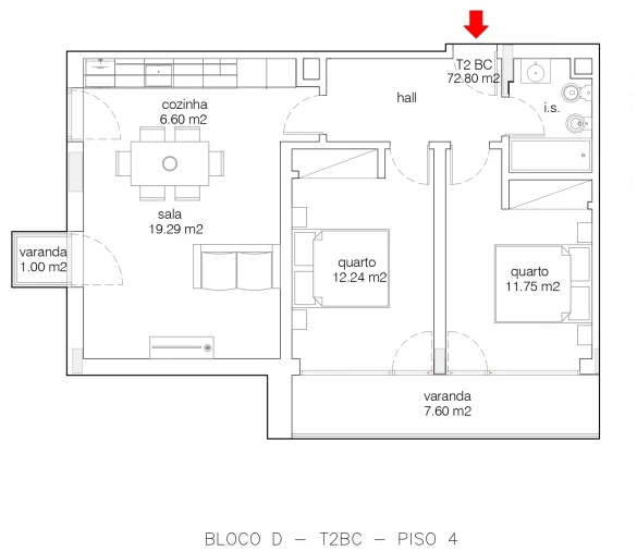 Apartamento T2 para Venda em Buarcos Foto 4