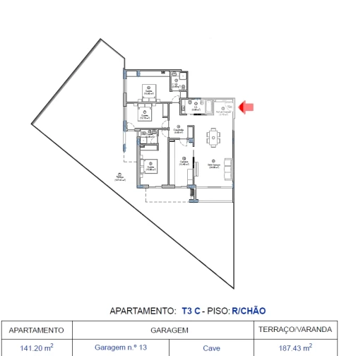 Apartamento T3 para Venda em Tavarede