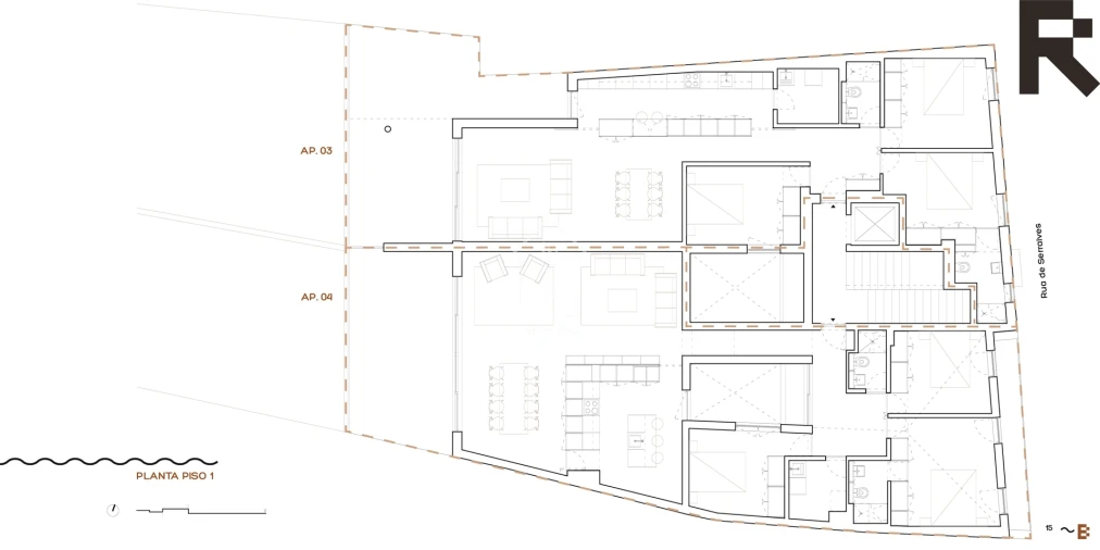 Apartamento T3 para Venda em Lordelo do Ouro e Massarelos Planta 1