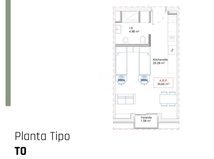 Apartamento T2 para Venda em Paranhos Planta 1