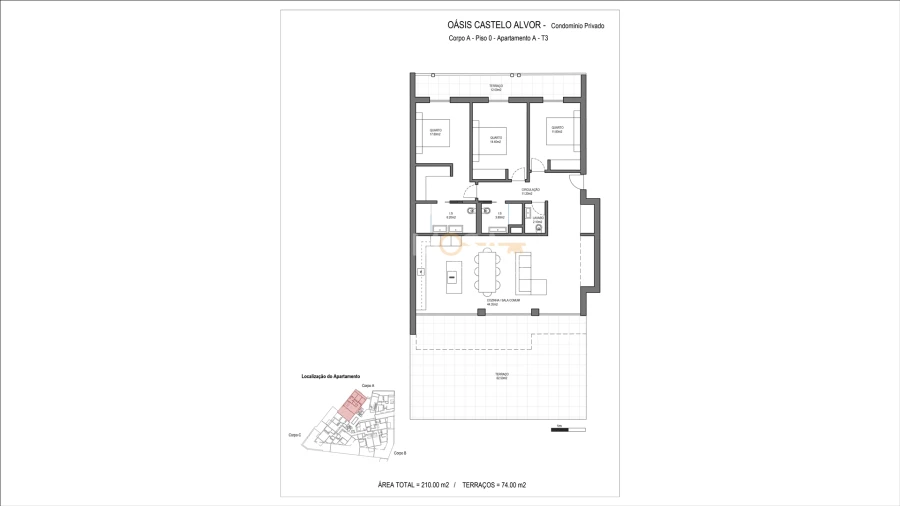 Apartamento T3 para Venda em Alvor Planta 3