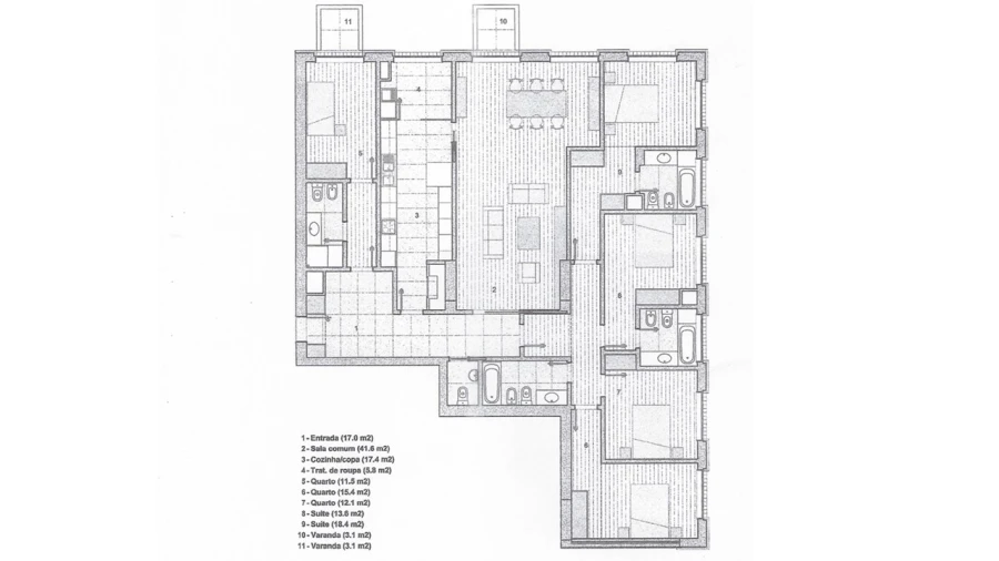 Apartamento T5 para Venda em Aldoar, Foz do Douro e Nevogilde Planta 1