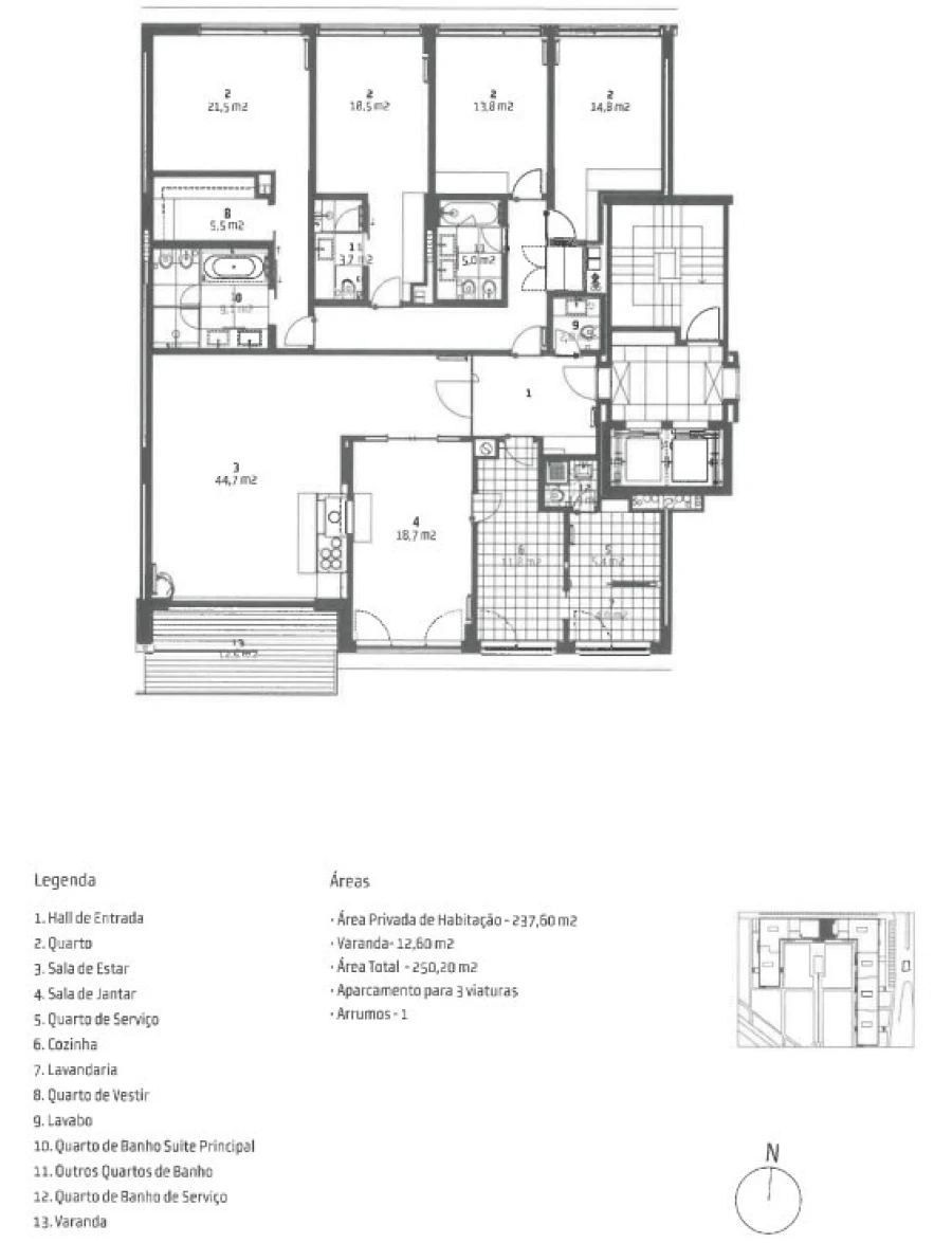 Apartamento T4 para Venda em Matosinhos e Leça da Palmeira Planta 1