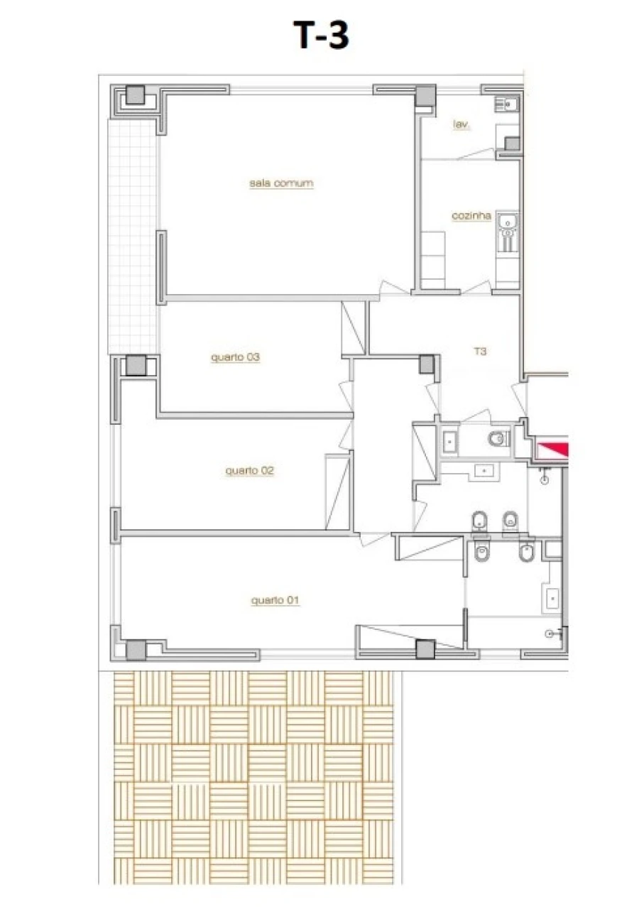 Apartamento T3 para Venda em Cedofeita, Santo Ildefonso, Sé, Miragaia, São Nicolau e Vitória Planta 2