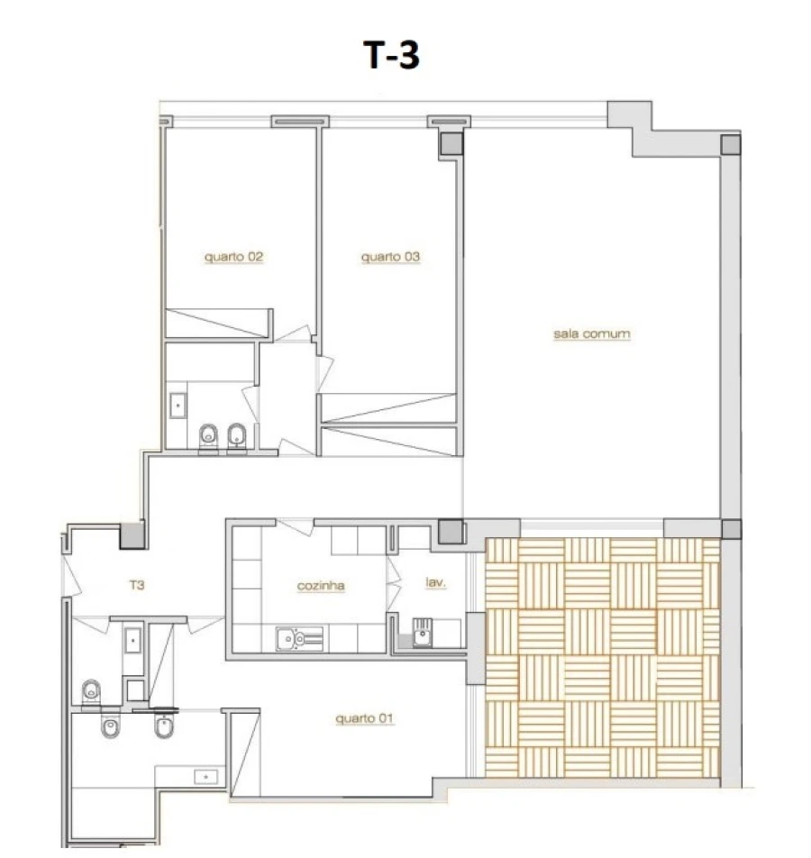 Apartamento T3 para Venda em Cedofeita, Santo Ildefonso, Sé, Miragaia, São Nicolau e Vitória Planta 1
