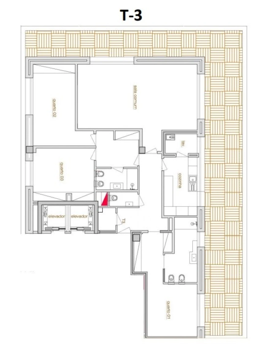 Apartamento T3 para Venda em Cedofeita, Santo Ildefonso, Sé, Miragaia, São Nicolau e Vitória Planta 3