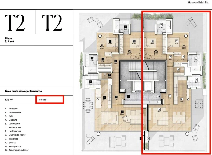 Apartamento T2 para Venda em Aldoar, Foz do Douro e Nevogilde Planta 1
