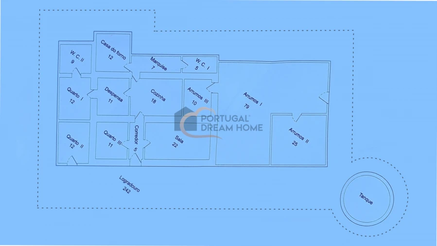 Moradia T3 para Venda em São Bartolomeu de Messines Planta 1