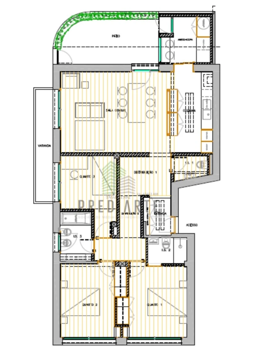 Apartamento T3 para Venda em Lordelo do Ouro e Massarelos Planta 1