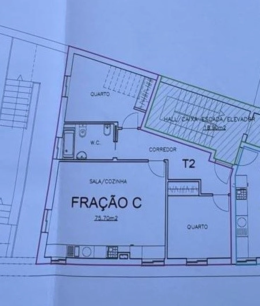 Apartamento T2 para Venda em Ovar, São João, Arada e São Vicente de Pereira Jusã Planta 1