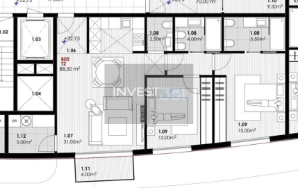 Apartamento T2 para Venda em Canidelo