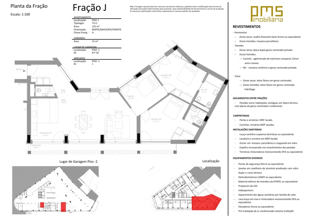 Apartamento T3 para Venda em Bonfim Planta 2