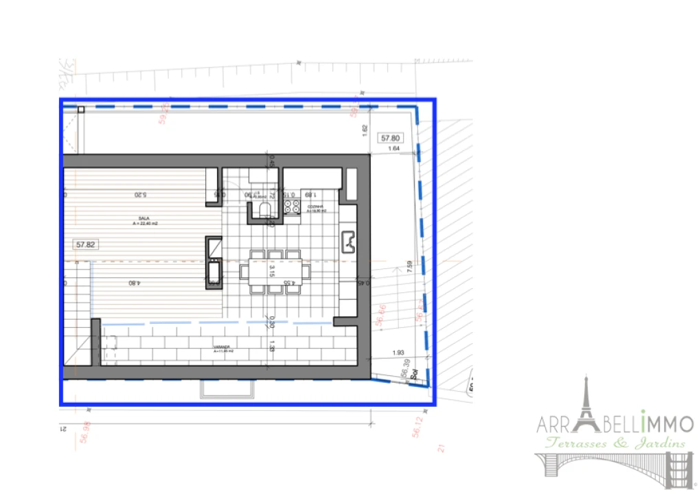 Apartamento T3 para Venda em Cascais e Estoril Planta 2