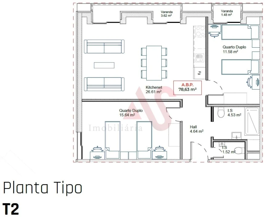 Apartamento T2 para Venda em Paranhos Foto 11