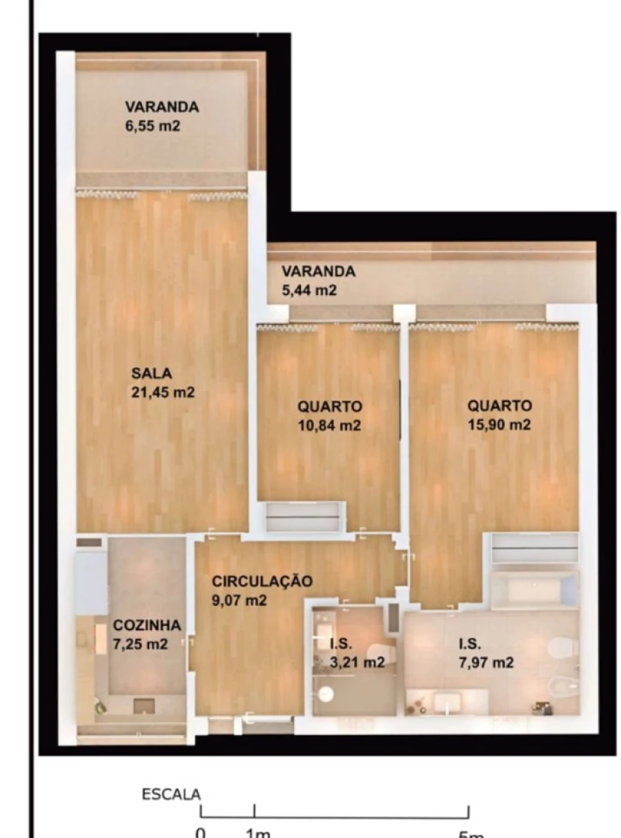 Apartamento T2 para Venda em Albufeira e Olhos de Água Planta 1
