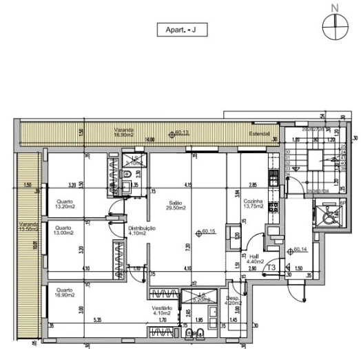 Apartamento T3 para Venda em Albufeira e Olhos de Água Planta 1