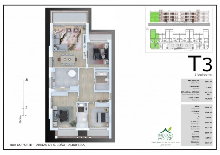 Apartamento T3 para Venda em Albufeira e Olhos de Água Planta 1
