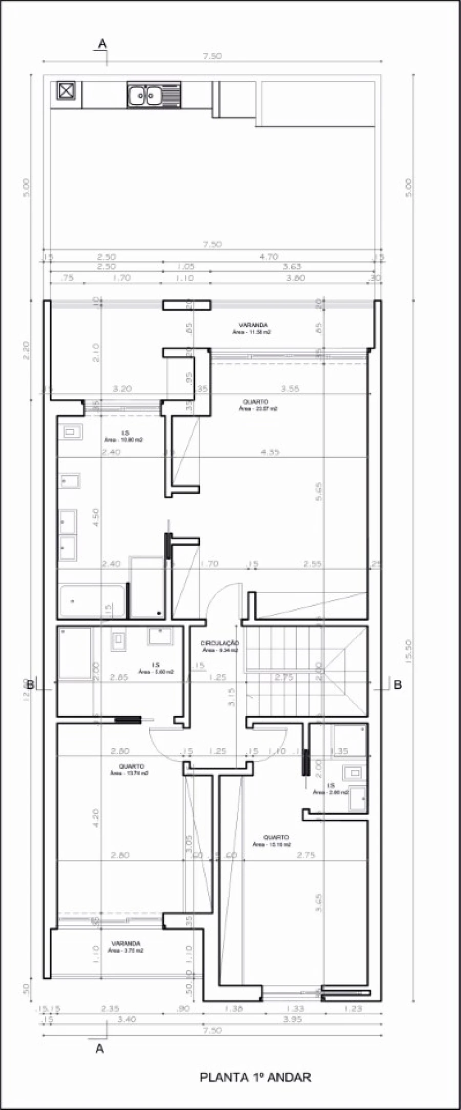 Moradia T4 para Venda em Vila Real de Santo Antonio Planta 2