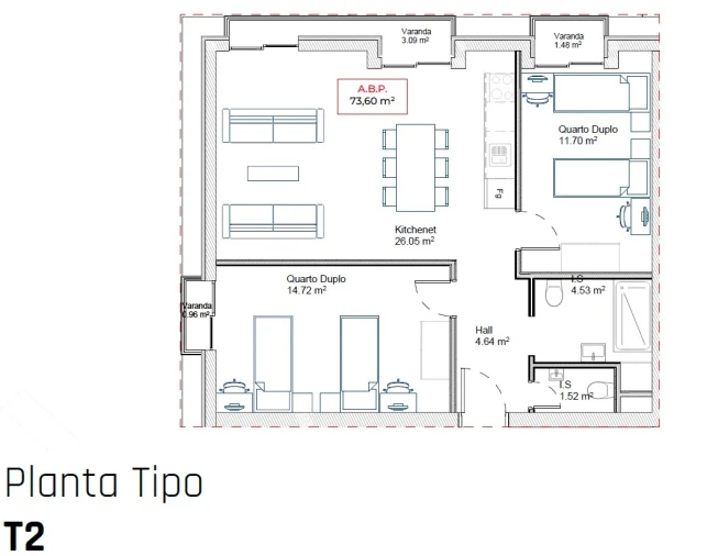 Apartamento T2 para Venda em Paranhos Foto 11