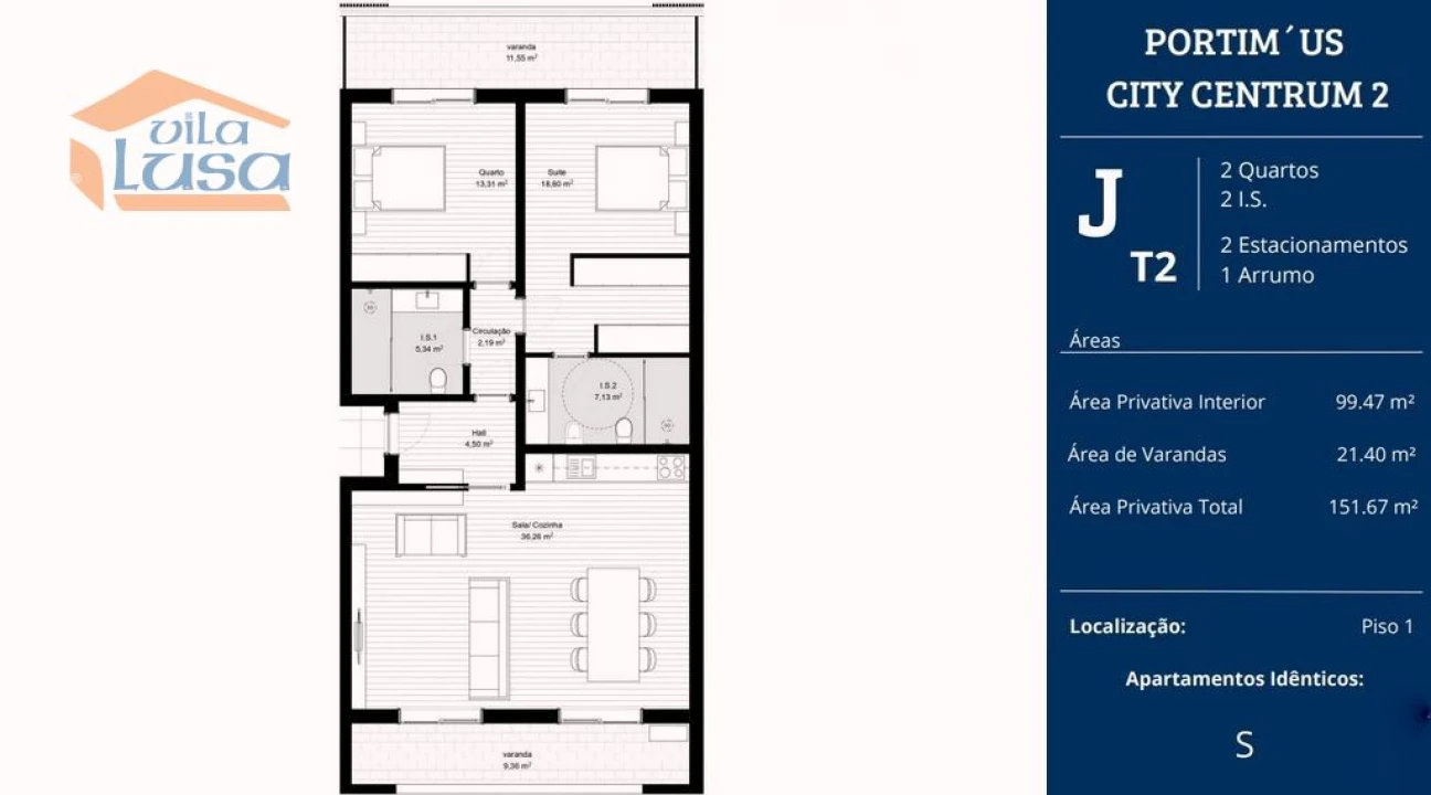 Apartamento T2 para Venda em Portimão Foto 3