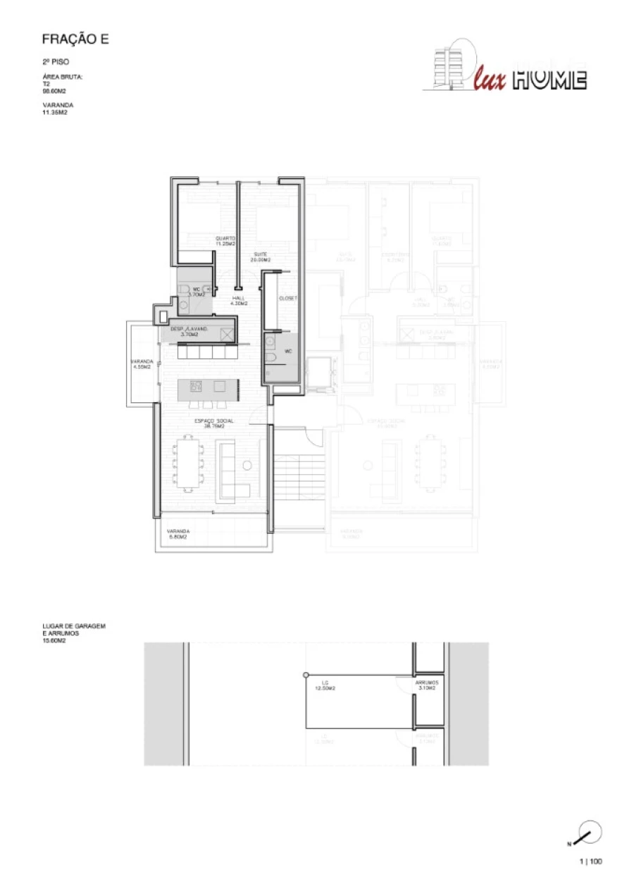 Apartamento T2 para Venda em Penafiel Planta 1