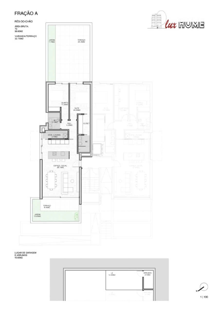 Apartamento T2 para Venda em Penafiel Planta 1